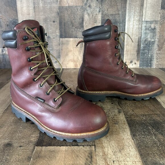 Red Wing 1201 EH Lace Up Waterproof Logger Work Boots Mens 9.5 EE - Picture 2 of 12